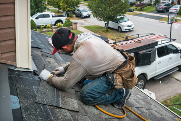 Professional Gutter Installation technician working in Danville, IL